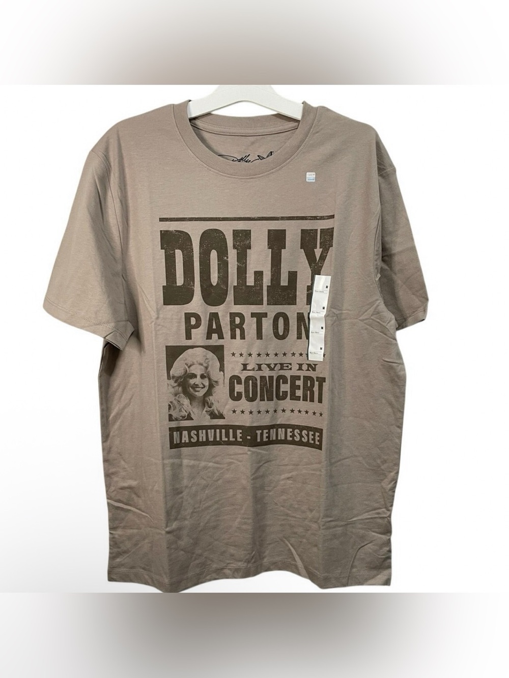 Goodfellow & Co Beige Dolly Parton Concert Graphic Tee